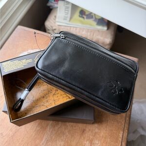 Patricia Nash Black Leather Wristlet